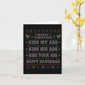 Carte Joyeux Noël Embrasse Mon Hanoukka Joyeux (Fleur jaune)