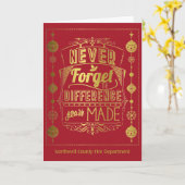 Carte Joyeux Noël Employé vacances (Fleur jaune)