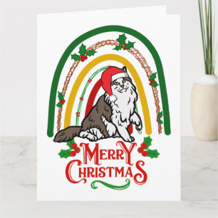 Carte Joyeux Noël en féline norvégienne