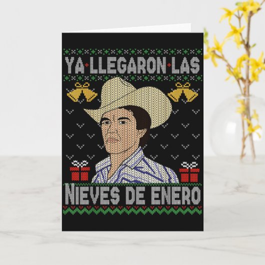 Carte Joyeux Noël Espagnol Les Neiges De Janvier El Del (Fleur jaune)