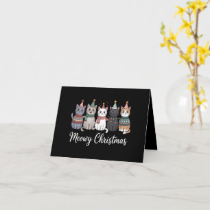 Carte Joyeux Noël et bonne année chat amoureux de chat X