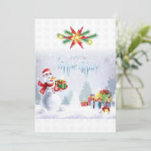 Carte Joyeux Noël et Bonne Année ! Snowman 2025 (Debout devant)