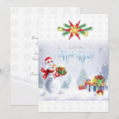 Carte Joyeux Noël et Bonne Année ! Snowman 2025 (Devant / Derrière)