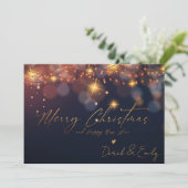 Carte Joyeux Noël Et Jour De L'An Script Joyeux Vacances (Debout devant)