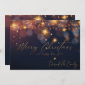 Carte Joyeux Noël Et Jour De L'An Script Joyeux Vacances (Devant / Derrière)