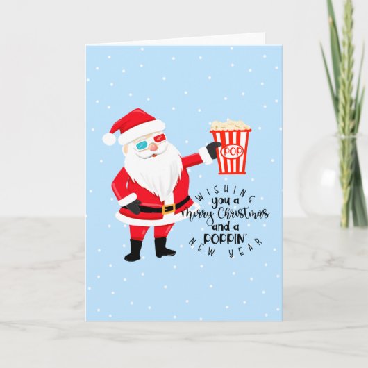 Carte joyeux noël et un pop-corn de nouvelle année (Devant)