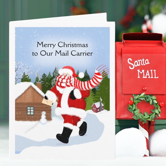 Carte Joyeux Noël facteur Santa