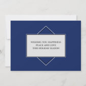 Carte Joyeux Noël Famille Photo Moderne Style Bleu (Dos)