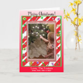 Carte Joyeux Noël Famille photo Whimsical (Fleur jaune)