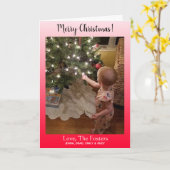 Carte Joyeux Noël Famille photo Whimsical (Fleur jaune)