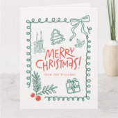 Carte Joyeux Noël fantaisiste et mignon  (Devant)