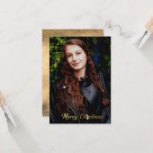 Carte Joyeux Noël Faux Gold (Devant/Arrière en situation)