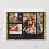 Carte Joyeux Noël Faux Gold Parties scintillant Multi Ph (Devant)