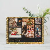 Carte Joyeux Noël Faux Gold Parties scintillant Multi Ph (Debout devant)