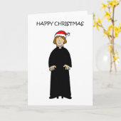 Carte Joyeux Noël Female Vicar Curate Pastor (Fleur jaune)