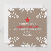 Carte Joyeux Noël, Femme noire, Chapeau rouge, Brown (Dos)