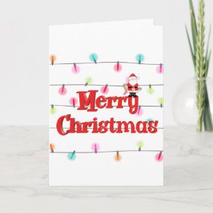Carte Joyeux Noël Festif Lumières de vacances avec Père 