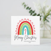 Carte Joyeux Noël Festive Rainbow Sucre de canne Coeur (Debout devant)
