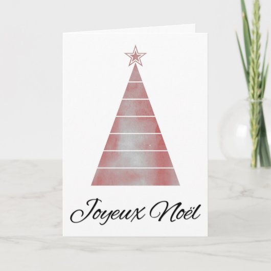 Carte Joyeux Noël, Fête Française, Joyeux Arbre de Noël (Devant)