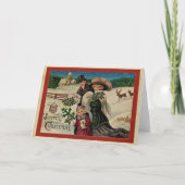 Carte Joyeux Noël, fête vintage (Devant)