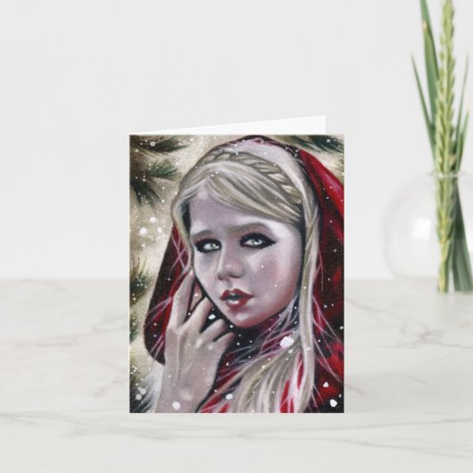 Carte Joyeux Noël Fille d'Hiver (Devant)