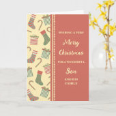 Carte Joyeux Noël Fils et famille (Fleur jaune)