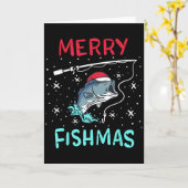 Carte Joyeux Noël Fishmas Drôle Pêche Poisson Cadeau Pr (Fleur jaune)