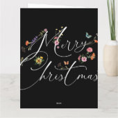 Carte Joyeux Noël Fleurs sauvages Salutation de vacances (Dos)