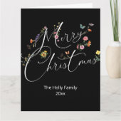 Carte Joyeux Noël Fleurs sauvages Salutation de vacances (Devant)