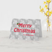 Carte Joyeux Noël flocons de neige (Fleur jaune)