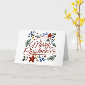 Carte Joyeux Noël floral  (Fleur jaune)