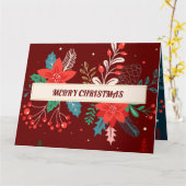 Carte Joyeux Noël Floral (Fleur jaune)