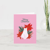 Carte Joyeux Noël Floral Chat (Devant)