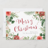 Carte Joyeux Noël Floral Holiday Card (Devant)