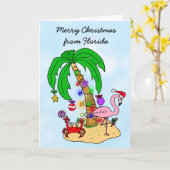 Carte Joyeux Noël Floride Humour (Fleur jaune)