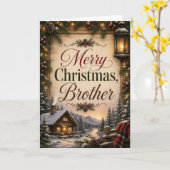Carte Joyeux Noël Frère (Fleur jaune)