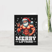 Carte Joyeux Noël Funky Bodybuilder Gym (Devant)