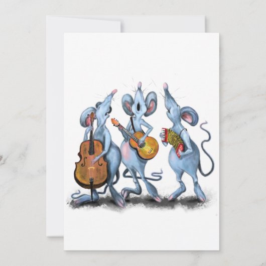 Carte Joyeux Noël - Funny Romantic Mouse Band - Amusant (Dos)