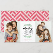 Carte Joyeux Noël Garland Vacances 2 Photo (Devant / Derrière)