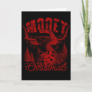 Carte Joyeux Noël génisse occidentale Highland Cow Père 