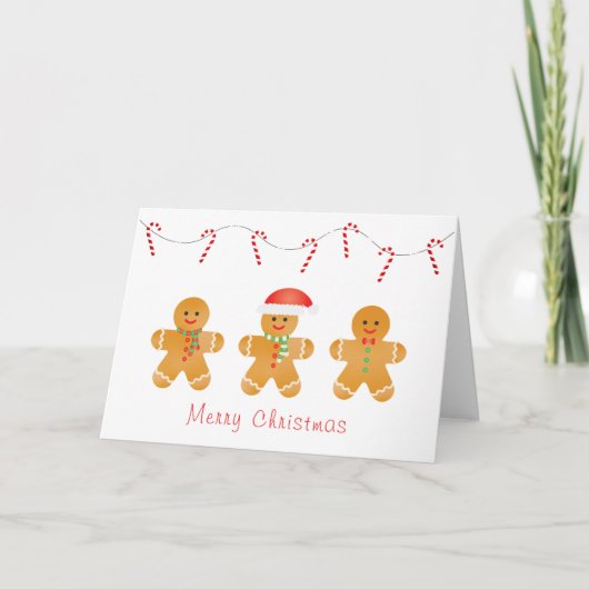 Carte Joyeux Noël Gingerbread Hommes (Devant)
