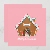 Carte Joyeux Noël Gingerbread Maison de chien (Devant / Derrière)