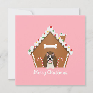 Carte Joyeux Noël Gingerbread Maison de chien