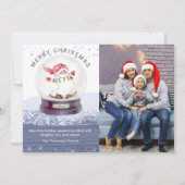 Carte Joyeux Noël Globe neige aquarelle Gnome Photo (Devant)
