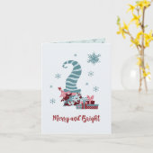 Carte Joyeux Noël Gnome (Fleur jaune)
