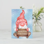 Carte Joyeux Noël Gnome pour les Fêtes Noël (Debout devant)