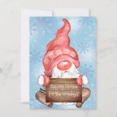 Carte Joyeux Noël Gnome pour les Fêtes Noël (Devant)