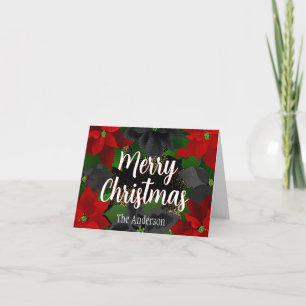 Carte Joyeux Noël Goth Poinsettias