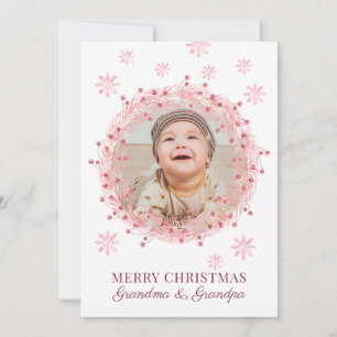 Carte Joyeux Noël grand-mère grand-père bébé photo