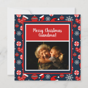 Carte Joyeux Noël grand-mère Photo Motif de vacances